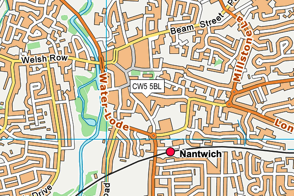 CW5 5BL map - OS VectorMap District (Ordnance Survey)