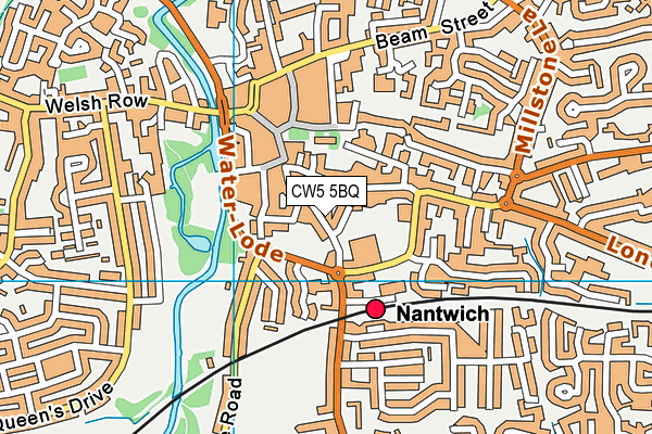 CW5 5BQ map - OS VectorMap District (Ordnance Survey)