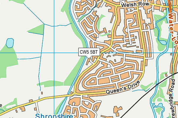 CW5 5BT map - OS VectorMap District (Ordnance Survey)