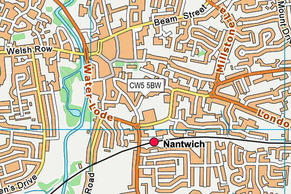 CW5 5BW map - OS VectorMap District (Ordnance Survey)