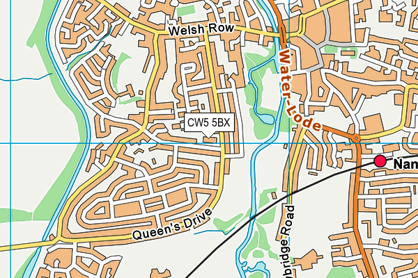 CW5 5BX map - OS VectorMap District (Ordnance Survey)