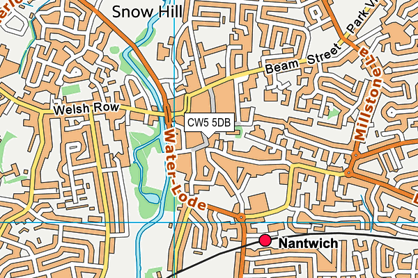 CW5 5DB map - OS VectorMap District (Ordnance Survey)