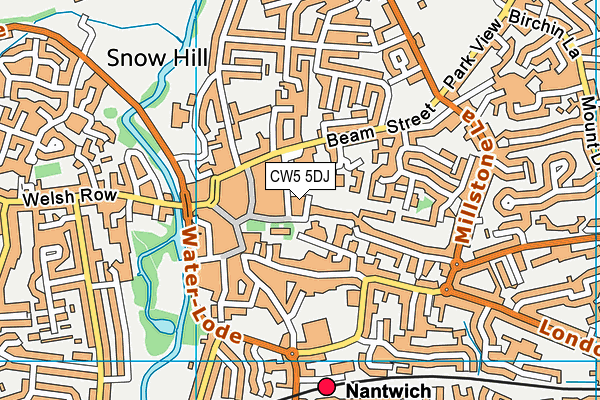 CW5 5DJ map - OS VectorMap District (Ordnance Survey)