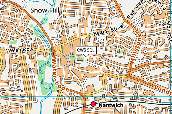 CW5 5DL map - OS VectorMap District (Ordnance Survey)