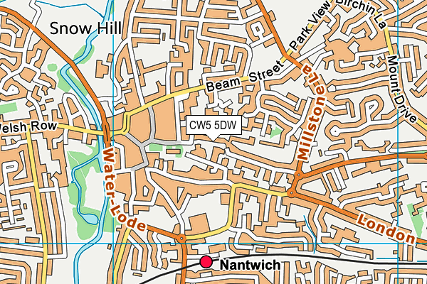 CW5 5DW map - OS VectorMap District (Ordnance Survey)