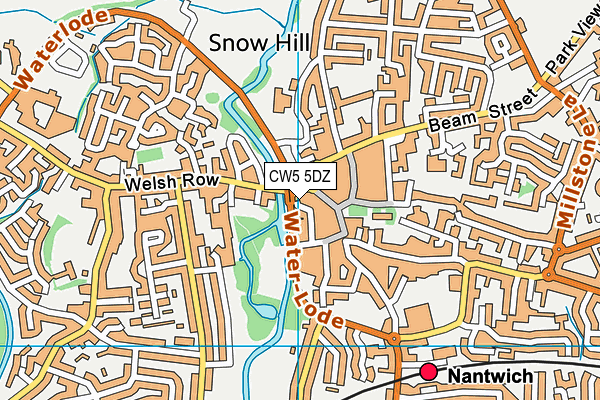 CW5 5DZ map - OS VectorMap District (Ordnance Survey)