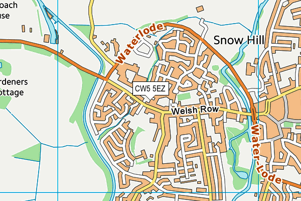 CW5 5EZ map - OS VectorMap District (Ordnance Survey)