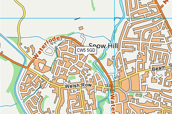 CW5 5GD map - OS VectorMap District (Ordnance Survey)