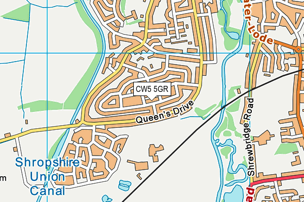 CW5 5GR map - OS VectorMap District (Ordnance Survey)