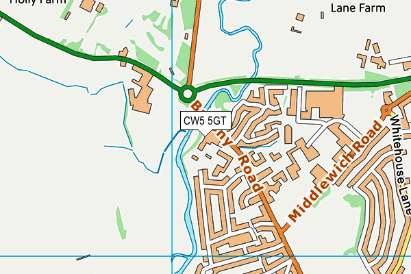 CW5 5GT map - OS VectorMap District (Ordnance Survey)
