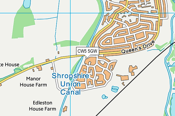 CW5 5GW map - OS VectorMap District (Ordnance Survey)