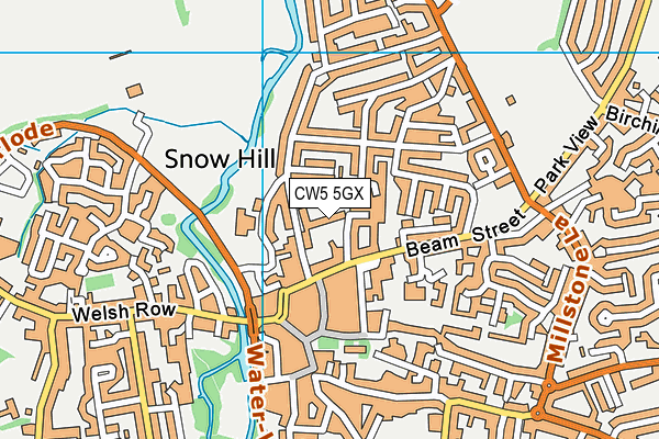 CW5 5GX map - OS VectorMap District (Ordnance Survey)