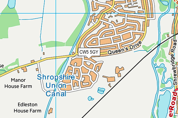 CW5 5GY map - OS VectorMap District (Ordnance Survey)
