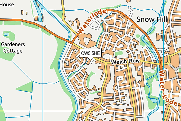 CW5 5HE map - OS VectorMap District (Ordnance Survey)