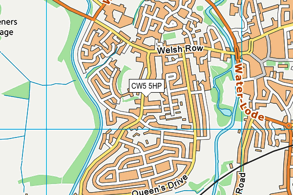 CW5 5HP map - OS VectorMap District (Ordnance Survey)