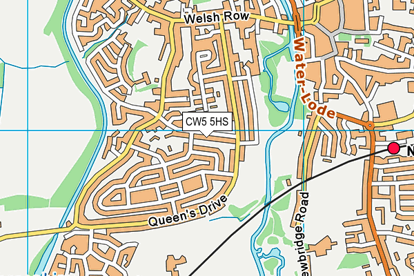 CW5 5HS map - OS VectorMap District (Ordnance Survey)
