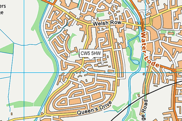 CW5 5HW map - OS VectorMap District (Ordnance Survey)