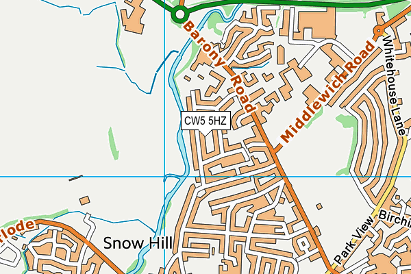 CW5 5HZ map - OS VectorMap District (Ordnance Survey)