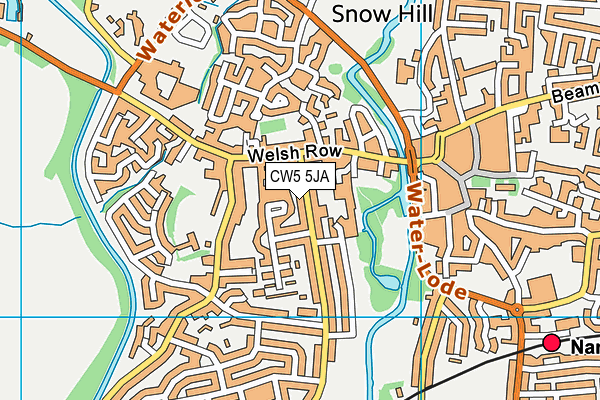 CW5 5JA map - OS VectorMap District (Ordnance Survey)