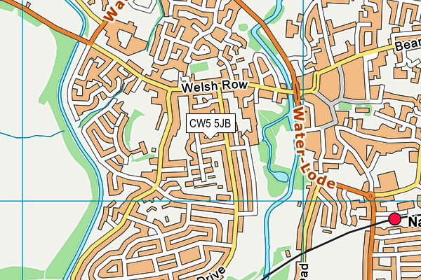 CW5 5JB map - OS VectorMap District (Ordnance Survey)