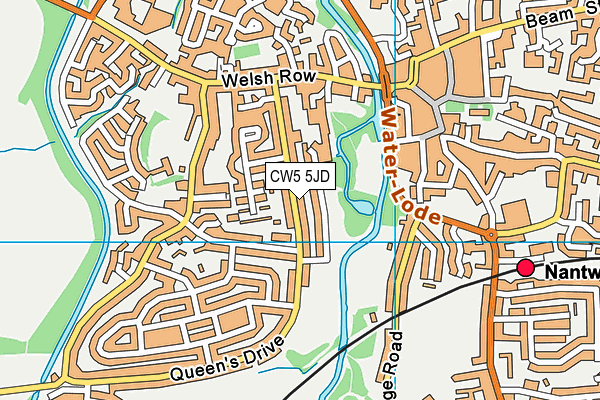 CW5 5JD map - OS VectorMap District (Ordnance Survey)