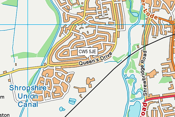 CW5 5JE map - OS VectorMap District (Ordnance Survey)