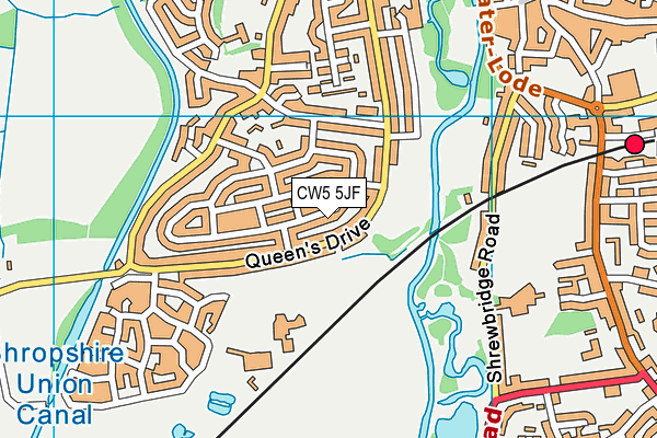 CW5 5JF map - OS VectorMap District (Ordnance Survey)