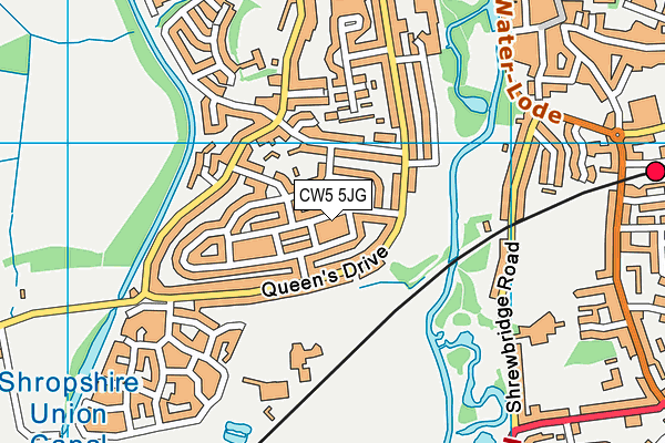 CW5 5JG map - OS VectorMap District (Ordnance Survey)