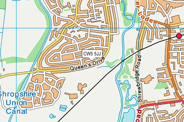 CW5 5JJ map - OS VectorMap District (Ordnance Survey)
