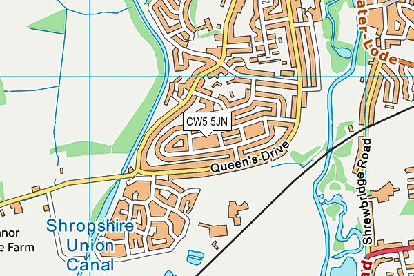 CW5 5JN map - OS VectorMap District (Ordnance Survey)