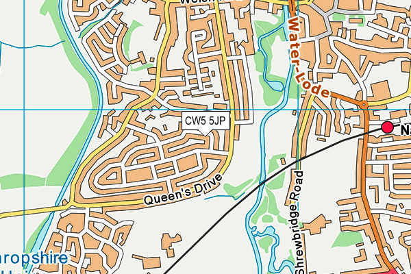 CW5 5JP map - OS VectorMap District (Ordnance Survey)