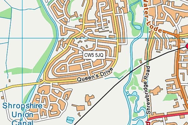 CW5 5JQ map - OS VectorMap District (Ordnance Survey)