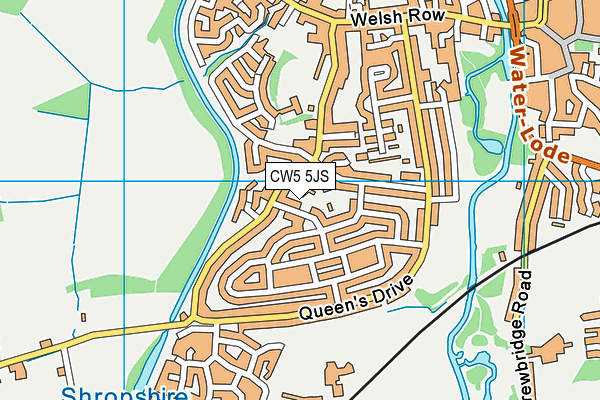 CW5 5JS map - OS VectorMap District (Ordnance Survey)
