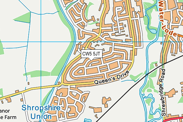 CW5 5JT map - OS VectorMap District (Ordnance Survey)