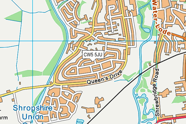 CW5 5JU map - OS VectorMap District (Ordnance Survey)