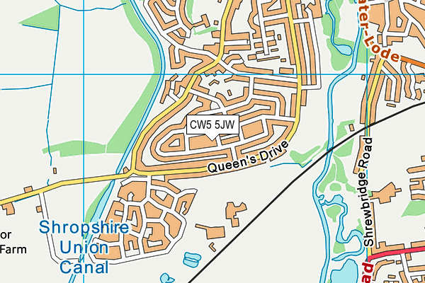 CW5 5JW map - OS VectorMap District (Ordnance Survey)