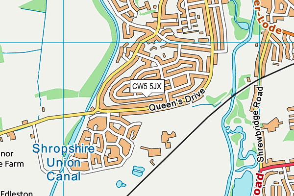CW5 5JX map - OS VectorMap District (Ordnance Survey)