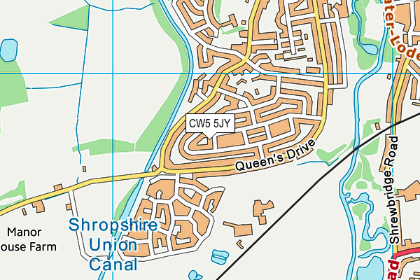 CW5 5JY map - OS VectorMap District (Ordnance Survey)