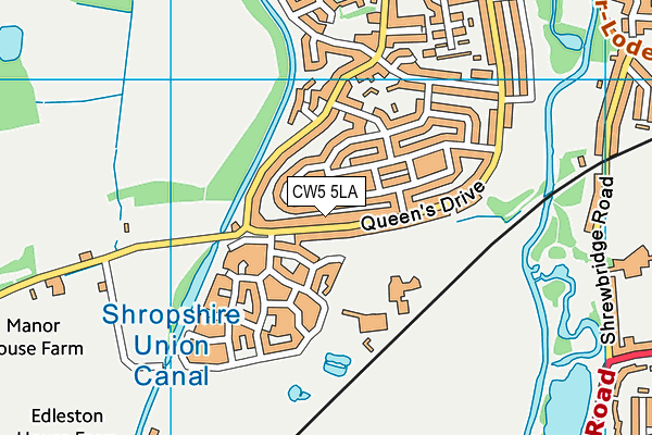 CW5 5LA map - OS VectorMap District (Ordnance Survey)