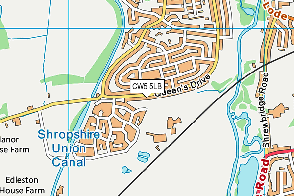 CW5 5LB map - OS VectorMap District (Ordnance Survey)