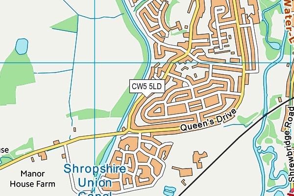 CW5 5LD map - OS VectorMap District (Ordnance Survey)