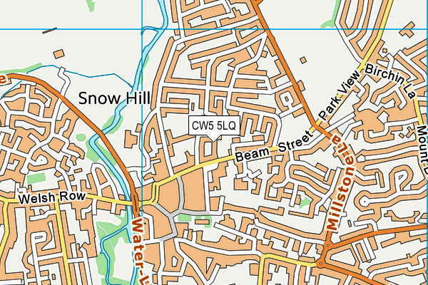 CW5 5LQ map - OS VectorMap District (Ordnance Survey)