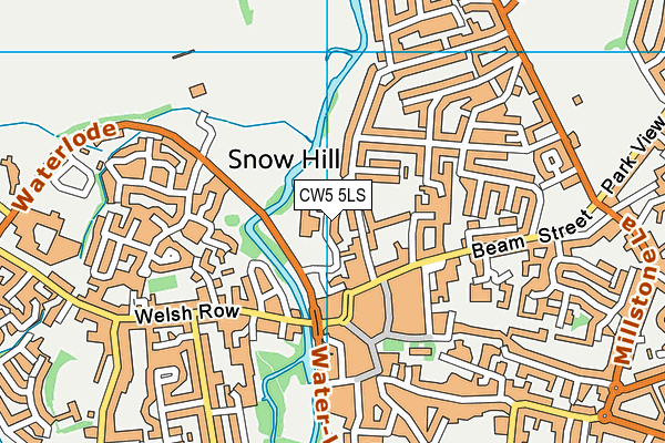 Nantwich Leisure Centre map (CW5 5LS) - OS VectorMap District (Ordnance Survey)