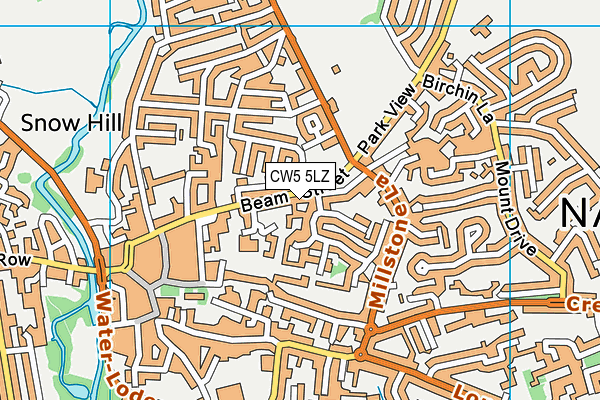 CW5 5LZ map - OS VectorMap District (Ordnance Survey)