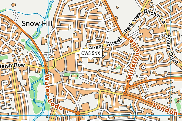 CW5 5NX map - OS VectorMap District (Ordnance Survey)