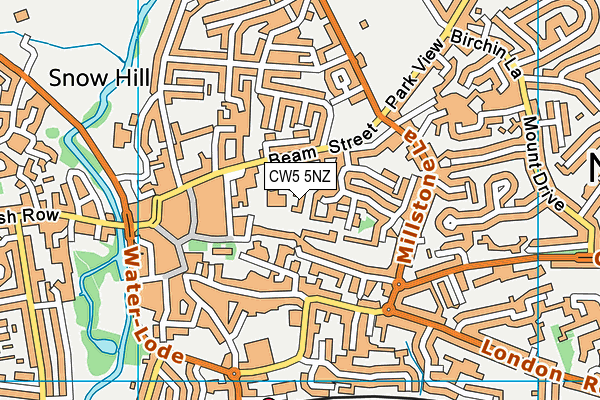 CW5 5NZ map - OS VectorMap District (Ordnance Survey)