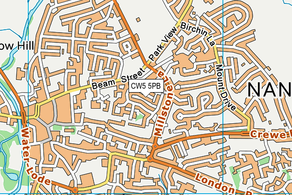 CW5 5PB map - OS VectorMap District (Ordnance Survey)