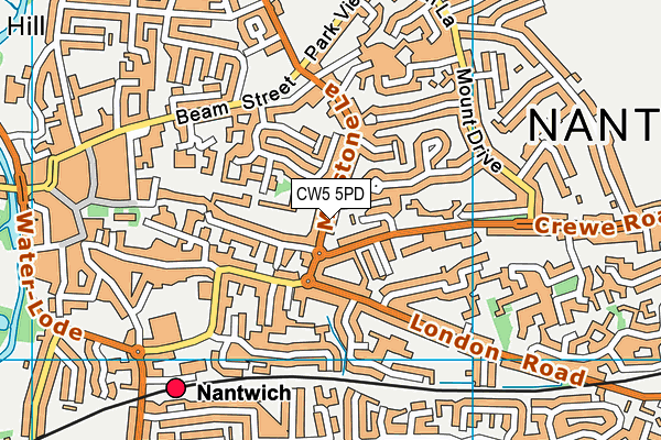 CW5 5PD map - OS VectorMap District (Ordnance Survey)