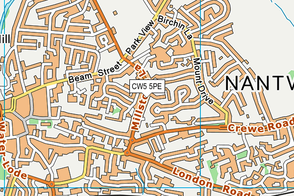 CW5 5PE map - OS VectorMap District (Ordnance Survey)