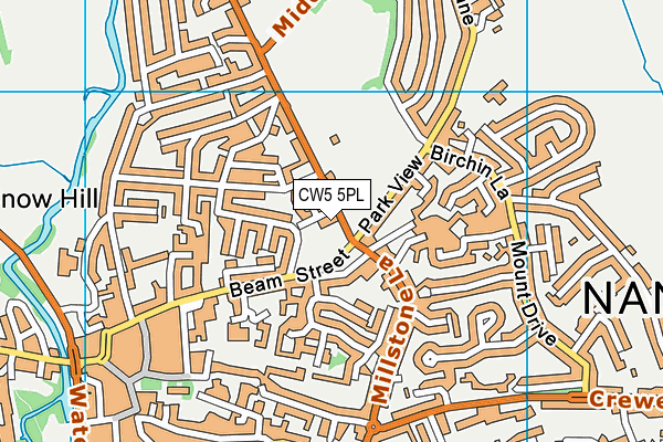 CW5 5PL map - OS VectorMap District (Ordnance Survey)